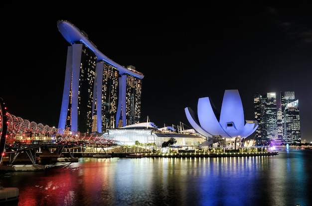 Singapore Marina Bay Skyline at Night